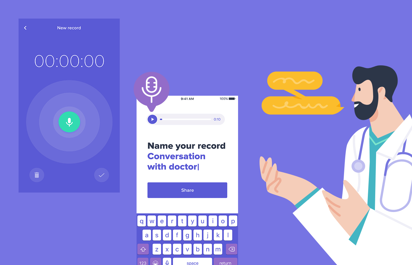 Medcorder app ui